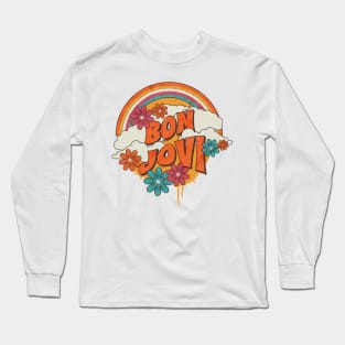 Retro Rainbow - Bon Jovi Long Sleeve T-Shirt